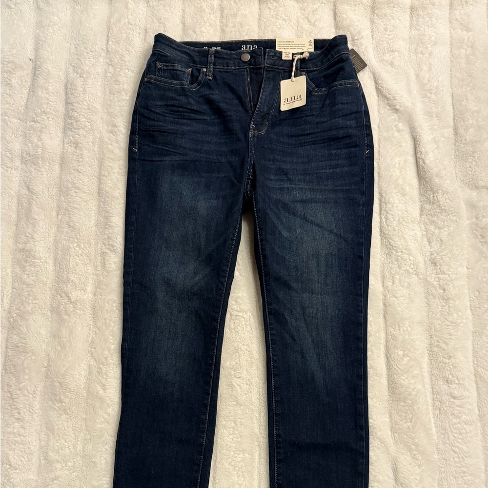 a.n.a Women's Dark Indigo High-Rise Curvy Skinny Jeans